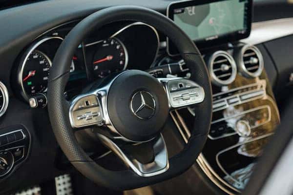 Driver's seat of a luxury car